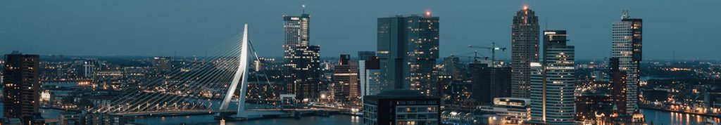 Rotterdam skyline at night