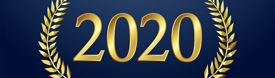 2020 in gold leaf lettering